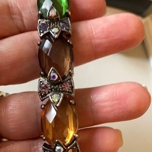 Multicolored faux gem stretch bracelet